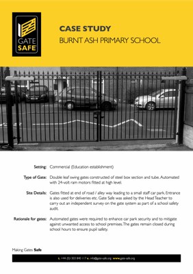 Gate safety case study for Burnt Ash primary school