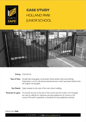 Gate safety case study for Holland Park primary school